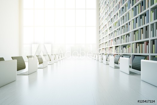 Picture of White library table closeup